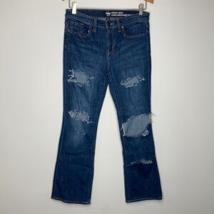 Gap distressed perfect boot‎ cut jeans size 6/28S